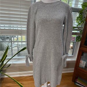LOFT Gray Long Sleeve Sweater Dress